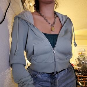 Brandy Melville Zip Up Crystal Hoodie